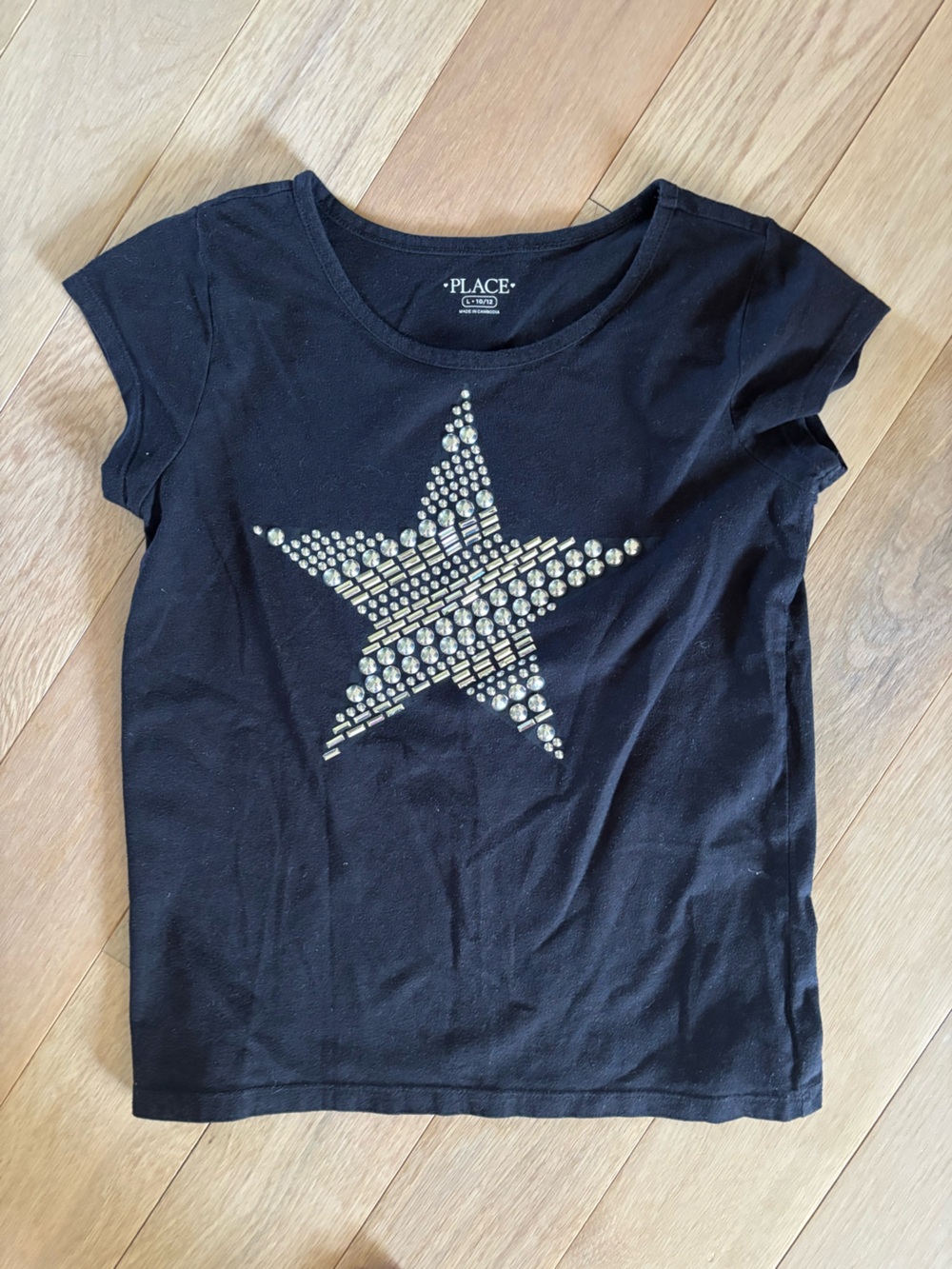 The Children's Place Black Short-Sleeve Tee with Rhinestone Star